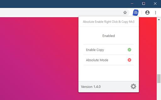 Absolute Enable Right Click  Copy Mv3  from Chrome web store to be run with OffiDocs Chromium online
