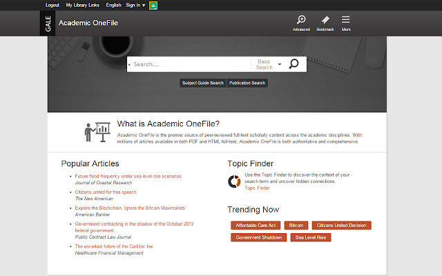 Academic OneFile  from Chrome web store to be run with OffiDocs Chromium online