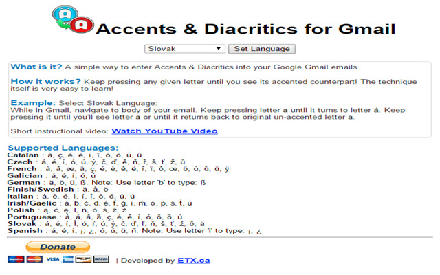 Accents  Diacritics for Gmail  from Chrome web store to be run with OffiDocs Chromium online