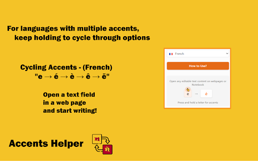 Accents Helper  from Chrome web store to be run with OffiDocs Chromium online