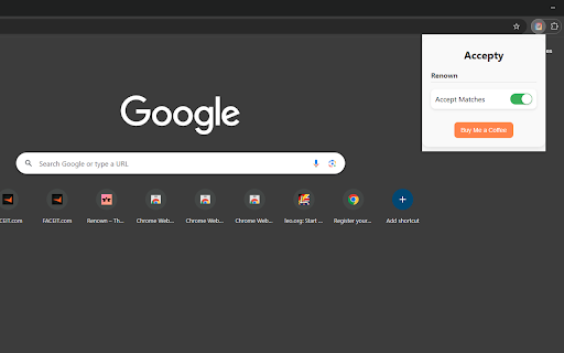 Accepty Auto Accept for Renown  from Chrome web store to be run with OffiDocs Chromium online