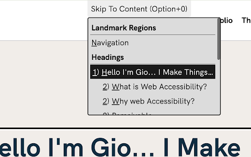 Accessibility Skip Link Menu with Focus  from Chrome web store to be run with OffiDocs Chromium online