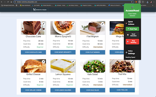 AccessiRead  from Chrome web store to be run with OffiDocs Chromium online