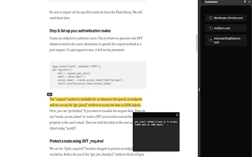 AccessNotes  from Chrome web store to be run with OffiDocs Chromium online