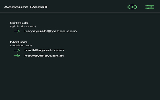 Account Recall  from Chrome web store to be run with OffiDocs Chromium online