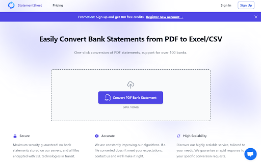 Accurate Bank Statement Converter From PDF To Excel and CSV  from Chrome web store to be run with OffiDocs Chromium online
