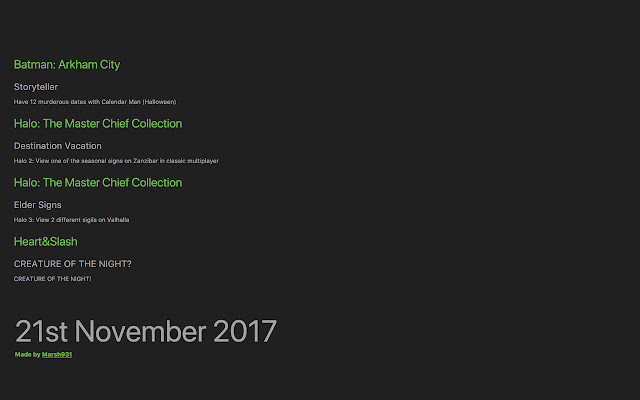 Achievement Calendar  from Chrome web store to be run with OffiDocs Chromium online