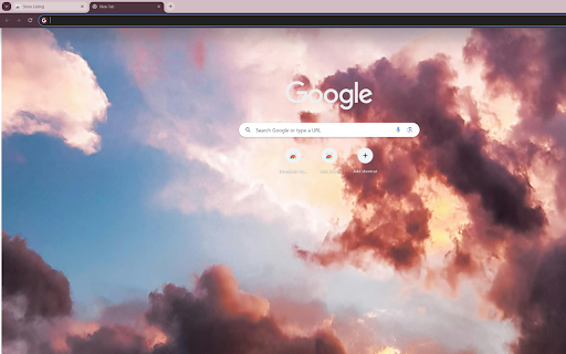 A clear blue sky with pink clouds partially obscuring the sun  from Chrome web store to be run with OffiDocs Chromium online