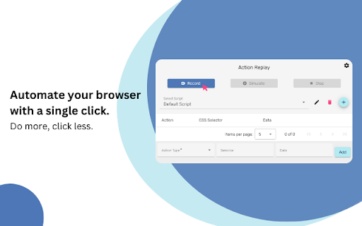 Action Replay  from Chrome web store to be run with OffiDocs Chromium online