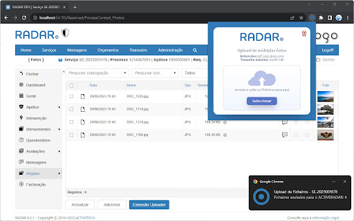 ACTIVERADAR Uploader  from Chrome web store to be run with OffiDocs Chromium online