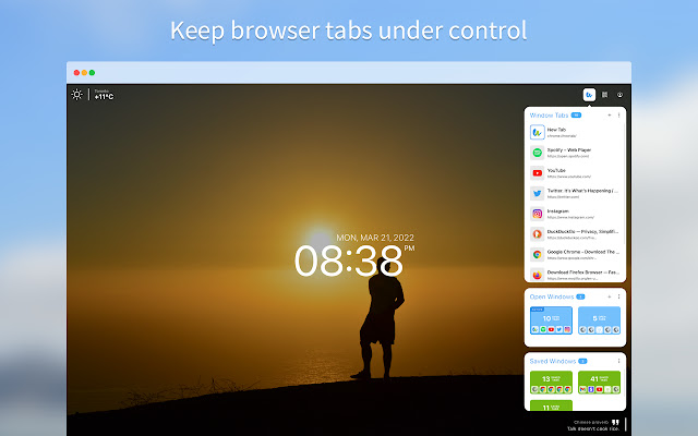 Active Window  from Chrome web store to be run with OffiDocs Chromium online
