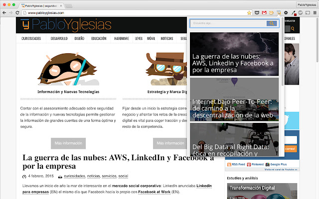 Actualidad Tecnológica PabloYglesias  from Chrome web store to be run with OffiDocs Chromium online