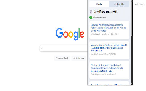 Actualité du PSE Liens utiles et notifications  from Chrome web store to be run with OffiDocs Chromium online