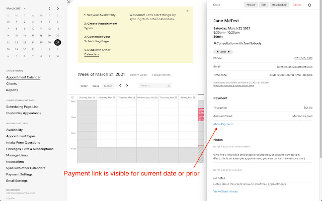 Acuity Scheduling Payment Link Fix  from Chrome web store to be run with OffiDocs Chromium online