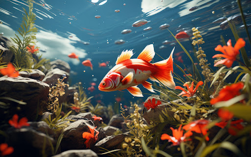 A cute little fish is swimming gently  from Chrome web store to be run with OffiDocs Chromium online