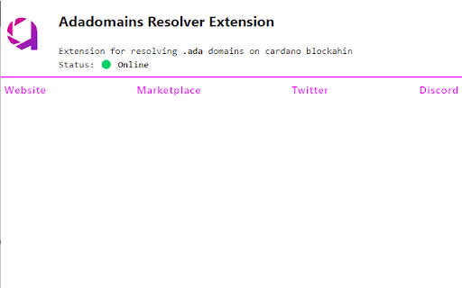 Adadomains  from Chrome web store to be run with OffiDocs Chromium online