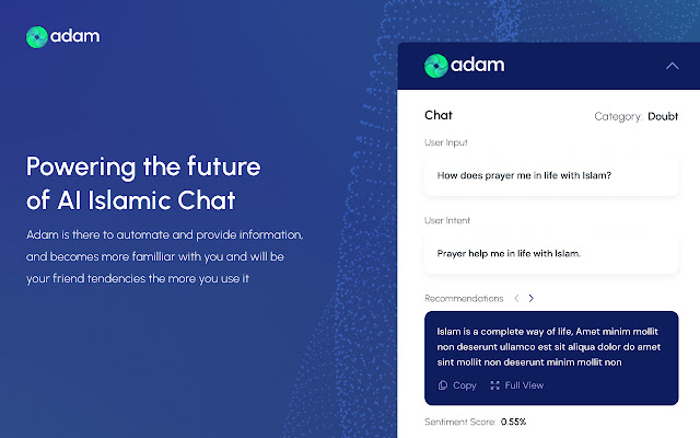 Adam AI Assistant  from Chrome web store to be run with OffiDocs Chromium online