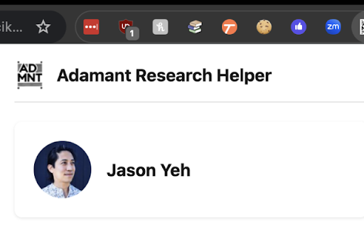 Adamant Research Helper  from Chrome web store to be run with OffiDocs Chromium online
