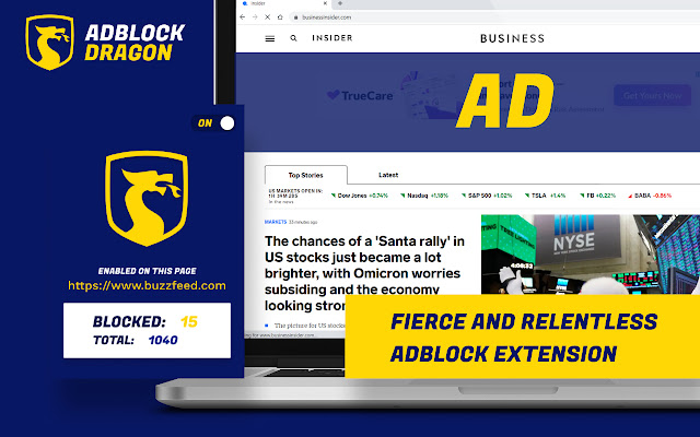Adblock Dragon  from Chrome web store to be run with OffiDocs Chromium online