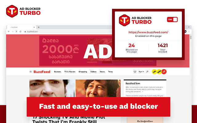 Ad blocker Turbo  from Chrome web store to be run with OffiDocs Chromium online