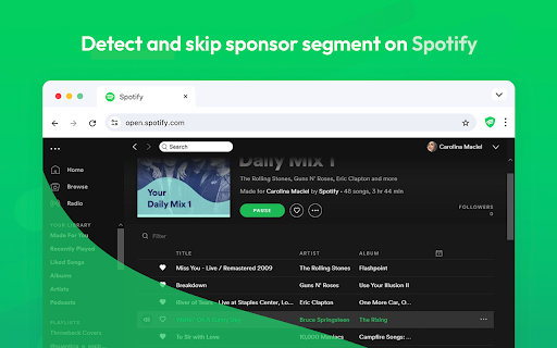 Adblock for Spotify Skip ads on music  from Chrome web store to be run with OffiDocs Chromium online