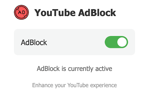 AdBlock for YouTube™ Skip YouTube ads  from Chrome web store to be run with OffiDocs Chromium online