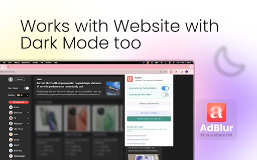 AdBlur  from Chrome web store to be run with OffiDocs Chromium online