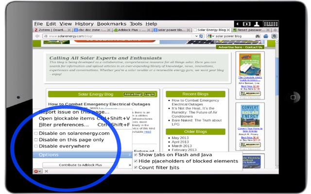 Adbust  from Chrome web store to be run with OffiDocs Chromium online