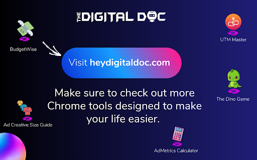 Ad Creative Size Guide  from Chrome web store to be run with OffiDocs Chromium online
