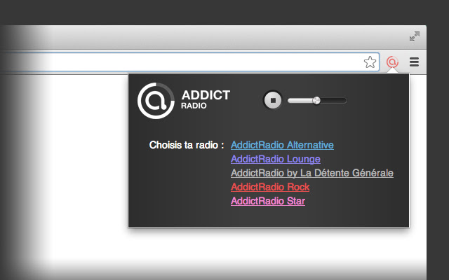 AddictRadio  from Chrome web store to be run with OffiDocs Chromium online