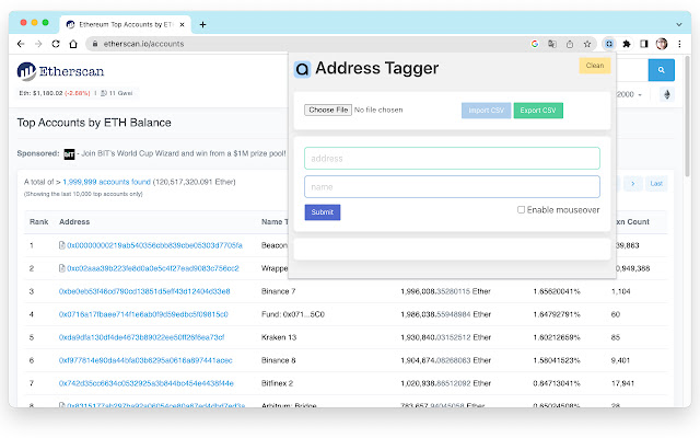Address Tagger  from Chrome web store to be run with OffiDocs Chromium online