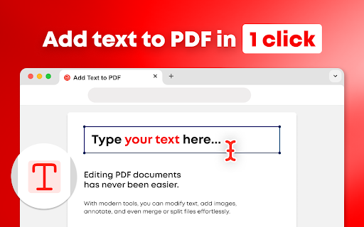 Add Text to PDF  from Chrome web store to be run with OffiDocs Chromium online