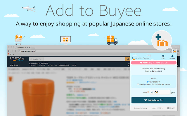 Add to Buyee  from Chrome web store to be run with OffiDocs Chromium online