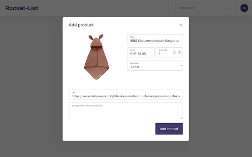 Add to Rocket List  from Chrome web store to be run with OffiDocs Chromium online