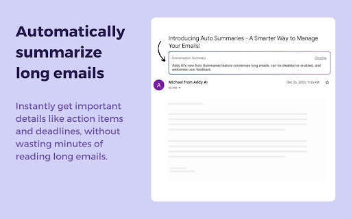 Addy AI ChatGPT Email Assistant  from Chrome web store to be run with OffiDocs Chromium online