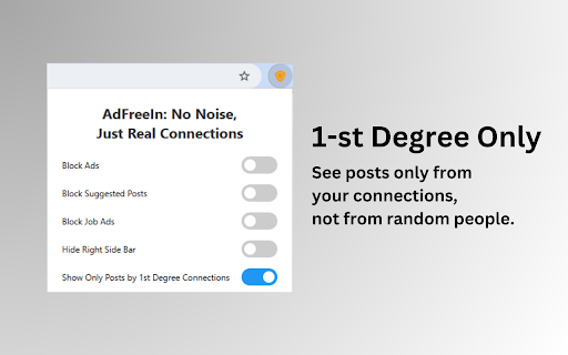 AdFreeIn: No Noise, Just Real Connections  from Chrome web store to be run with OffiDocs Chromium online
