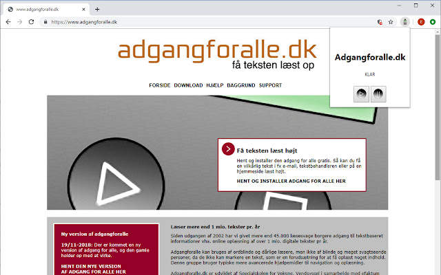 Adgang for alle oplæsning  from Chrome web store to be run with OffiDocs Chromium online