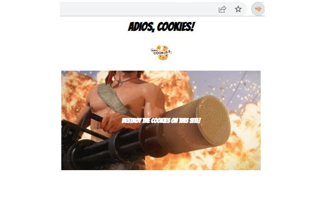 Adios Cookies  from Chrome web store to be run with OffiDocs Chromium online