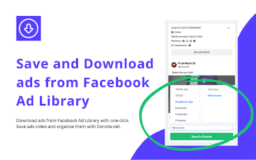 AdLibNote: Ad Library Downloader Facebook™  from Chrome web store to be run with OffiDocs Chromium online