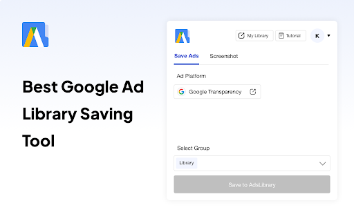 Ad Library：Google Ad Video Save Tool  from Chrome web store to be run with OffiDocs Chromium online