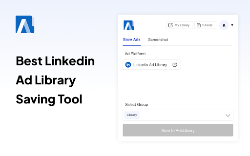 Ad Library: Ultimate Ad Save LinkedIn  TikTok  from Chrome web store to be run with OffiDocs Chromium online