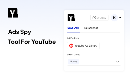 Ad Library YouTube Save Ad Tools  Ad Spy  from Chrome web store to be run with OffiDocs Chromium online