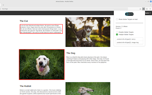AdobeTargetSwitch  from Chrome web store to be run with OffiDocs Chromium online