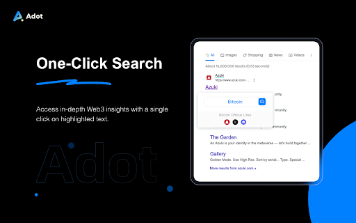 Adot AI: ChatGPT powered Web3 Search Engine  from Chrome web store to be run with OffiDocs Chromium online