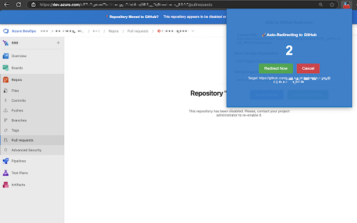 ADO to GitHub Redirector  from Chrome web store to be run with OffiDocs Chromium online