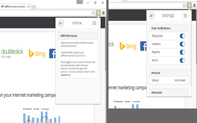 AdPerformance  from Chrome web store to be run with OffiDocs Chromium online