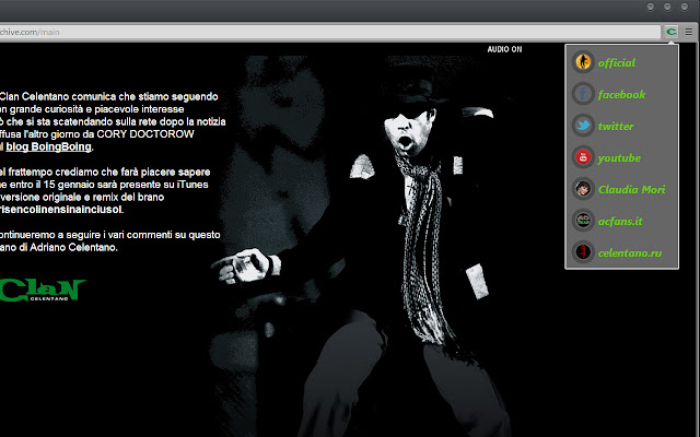 Adriano Celentano HUB  from Chrome web store to be run with OffiDocs Chromium online