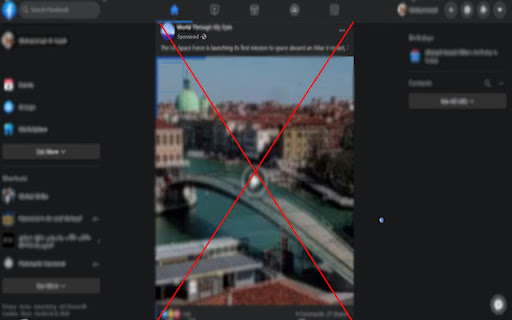 Ads blocker for FaceBook.com  from Chrome web store to be run with OffiDocs Chromium online