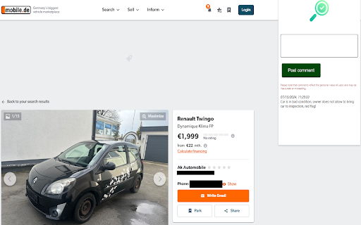 Ads comments  from Chrome web store to be run with OffiDocs Chromium online