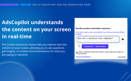 Ads Copilot  from Chrome web store to be run with OffiDocs Chromium online